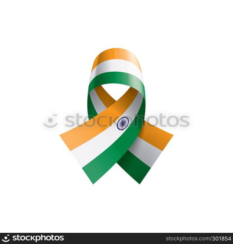 India national flag, vector illustration on a white background. India flag, vector illustration on a white background