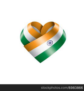 India national flag, vector illustration on a white background. India flag, vector illustration on a white background