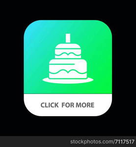 Indian, Cake, Day, Country Mobile App Button. Android and IOS Glyph Version