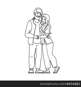 indian couple vector. happy man woman family, young home love, mature lifestule indian couple character. people black line pencil drawing vector illustration. indian couple vector