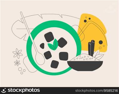 Indian cuisine abstract concept vector illustration. Spicy indian food, traditional cuisine, restaurant delivery, oriental taste, India shop, homemade curry, vegetarian menu abstract metaphor.. Indian cuisine abstract concept vector illustration.