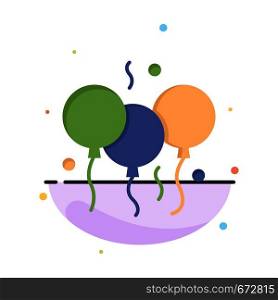 Indian, Day, Balloon, India Abstract Flat Color Icon Template