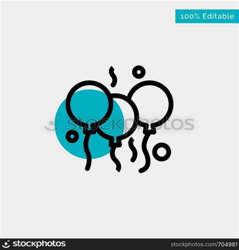 Indian, Day, Balloon, India turquoise highlight circle point Vector icon