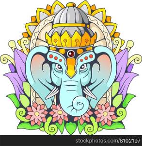 Indian elephant god ganesha Royalty Free Vector Image