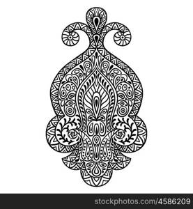 Indian ethnic ornament. Hand drawn henna tattoo decorative element. Indian ethnic ornament. Hand drawn henna tattoo decorative element.