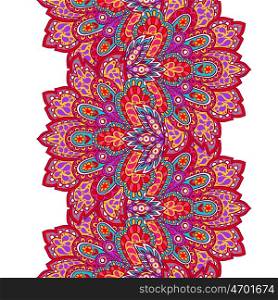 Indian ethnic seamless border with hand drawn ornament. Indian ethnic seamless border with hand drawn ornament.