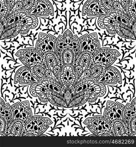 Indian ethnic seamless pattern with hand drawn ornament. Indian ethnic seamless pattern with hand drawn ornament.