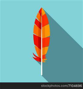 Indian feather icon. Flat illustration of indian feather vector icon for web design. Indian feather icon, flat style