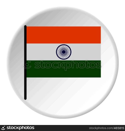 Indian flag icon in flat circle isolated on white vector illustration for web. Indian flag icon circle