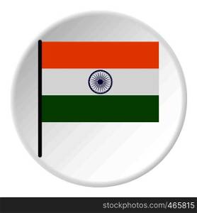 Indian flag icon in flat circle isolated on white vector illustration for web. Indian flag icon circle