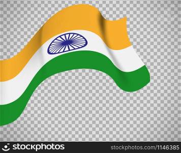 Indian flag icon on transparent background. Vector illustration. Indian flag on transparent background