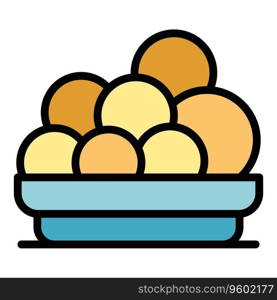 Indian food balls icon outline vector. City india. Landmark tourism color flat. Indian food balls icon vector flat