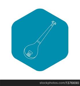 Indian guitar icon. Outline illustration of indian guitar vector icon for web. Indian guitar icon, outline style