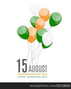 Indian Independence Day Background with Balloons. Vector Illustration. Indian Independence Day Background with Balloons