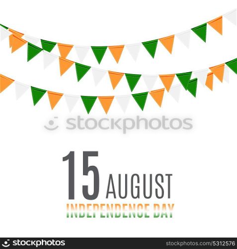 Indian Independence Day Background with Flags. Vector Illustration. Indian Independence Day Background with Flags