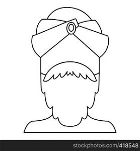 Indian man icon. Outline illustration of indian man vector icon for web. Indian man icon, outline style