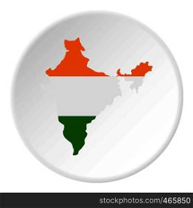Indian map icon in flat circle isolated on white vector illustration for web. Indian map icon circle