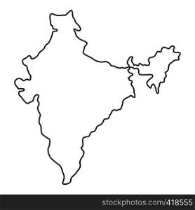 Indian map icon. Outline illustration of indian map vector icon for web. Indian map icon, outline style
