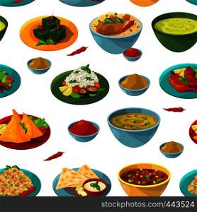 Indian national foods. Vector seamless pattern indian food background illustration. Indian national foods. Vector seamless pattern