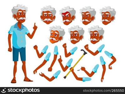 Indian Old Man Vector. Senior Person. Aged, Elderly People. Leisure, Smile. Face Emotions, Various Gestures. Animation Creation Set. Isolated Cartoon Character Illustration. Indian Old Man Vector. Senior Person. Aged, Elderly People. Leisure, Smile. Face Emotions, Various Gestures. Animation Creation Set. Isolated Flat Cartoon Character Illustration