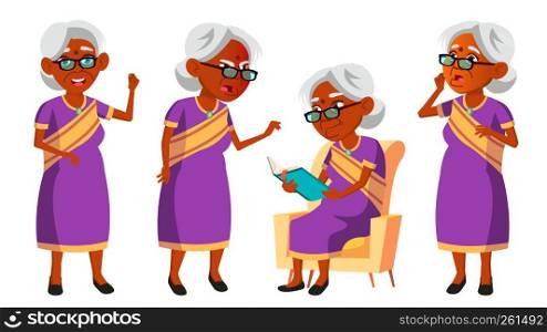 Indian Old Woman In Sari Vector. Elderly People. Hindu. Asian. Senior Person. Aged. Comic Pensioner. Lifestyle. Postcard Cover Placard Design Isolated Illustration. Indian Old Woman In Sari Vector. Elderly People. Hindu. Asian. Senior Person. Aged. Comic Pensioner. Lifestyle. Postcard, Cover, Placard Design. Isolated Cartoon Illustration