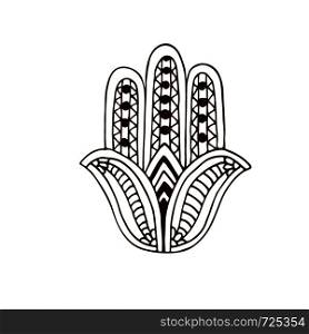 Indian ornament. Hamsa hand drawn sign. Henna tattoo art. Indian ornament. Hamsa hand drawn sign. Henna tattoo art.