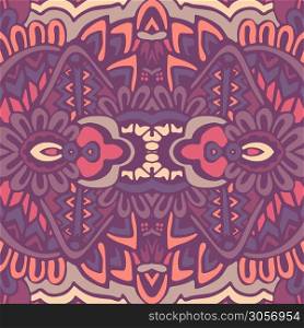 Indian psychedelic art pattern. Ethnic doodle line ornament. Can be used for textile, greeting card, coloring book, phone case print. Abstract festive colorful grunge vector ethnic tribal pattern