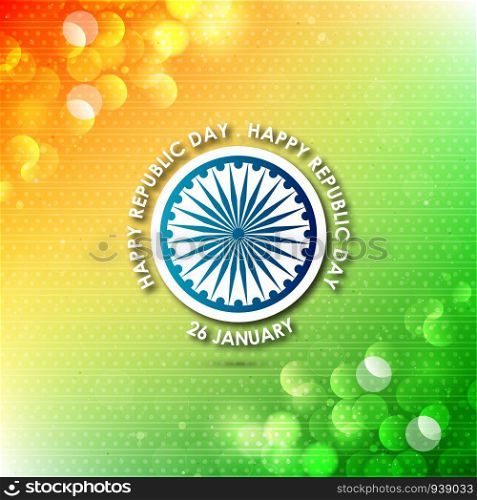 Indian Republic day card with typogrpahic background vector