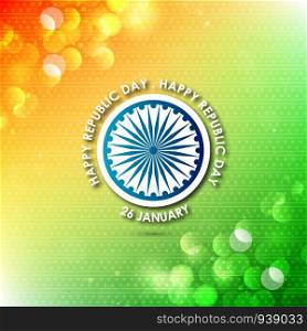 Indian Republic day card with typogrpahic background vector