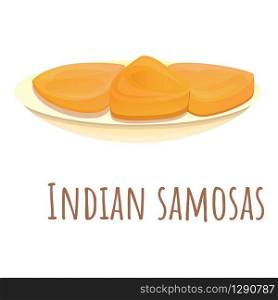 Indian samosas icon. Cartoon of indian samosas vector icon for web design isolated on white background. Indian samosas icon, cartoon style