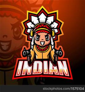 Indian shooter mascot esport logo design