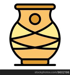 Indian vase icon outline vector. Travel west. Sky tourism color flat. Indian vase icon vector flat