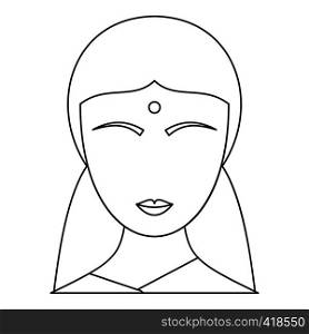 Indian woman icon. Outline illustration of indian woman vector icon for web. Indian woman icon, outline style