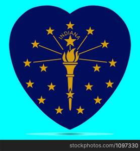 Indiana Flag In Heart Shape Vector illustration Eps 10.. Indiana Flag In Heart Shape Vector illustration Eps 10