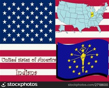 indiana state illustration, abstract vector art