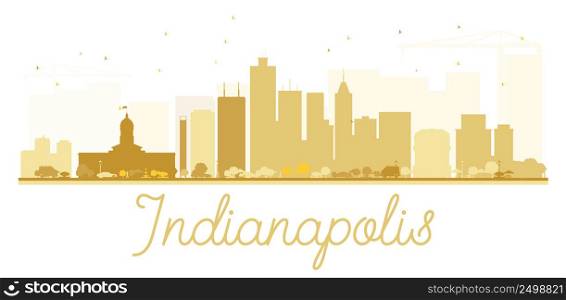 Indianapolis City skyline golden silhouette. Vector illustration. Simple flat concept for tourism presentation, banner, placard or web site. Business travel concept. Cityscape with landmarks