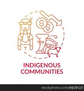 Indigenous community concept icon. Climate change impact idea thin line illustration. Culturally distinct societies and communities. Vector isolated outline RGB color drawing. Indigenous community concept icon