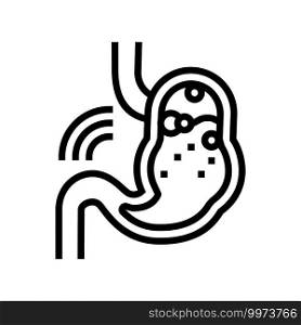 indigestion stomach line icon vector. indigestion stomach sign. isolated contour symbol black illustration. indigestion stomach line icon vector illustration
