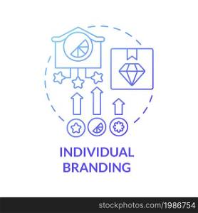 Individual branding blue gradient concept icon. Marketing strategy type. Increase competitiveness. Brand planning abstract idea thin line illustration. Vector isolated outline color drawing. Individual branding blue gradient concept icon