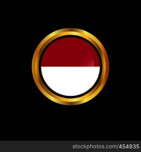 Indonesia flag Golden button