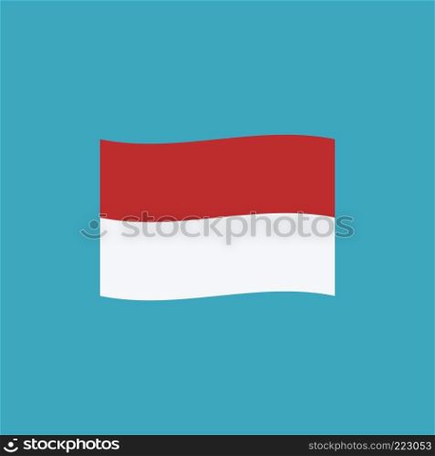 Indonesia flag icon in flat design. Independence day or National day holiday concept.