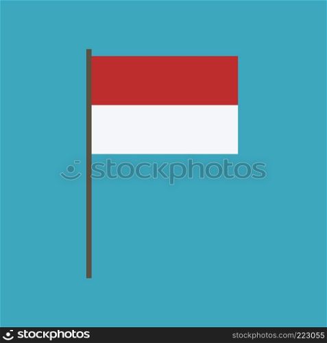 Indonesia flag icon in flat design. Independence day or National day holiday concept.