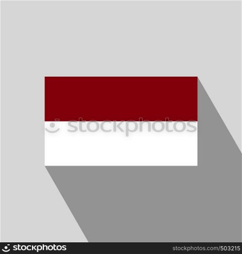 Indonesia flag Long Shadow design vector