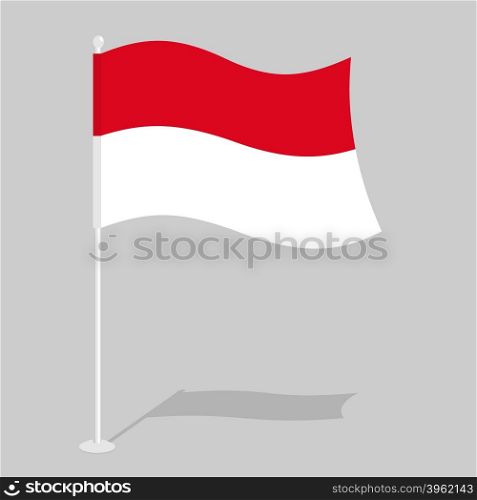 Indonesia Flag. Official national symbol of Republic of Indonesia. Traditional Indonesian flag emerging Asian state