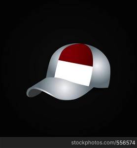 Indonesia Flag on Cap. Vector EPS10 Abstract Template background