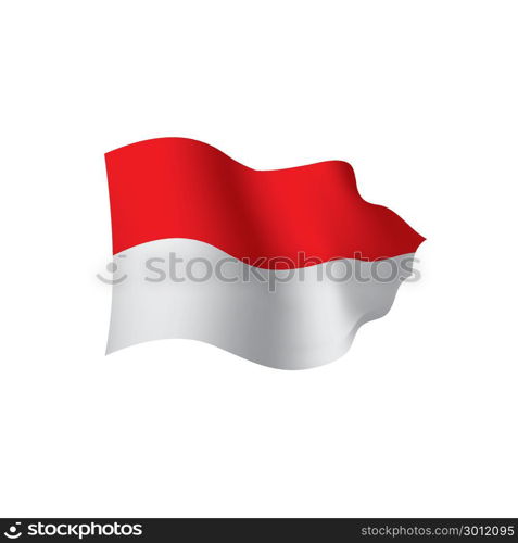 Indonesia flag, vector illustration. Indonesia flag, vector illustration on a white background