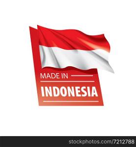 Indonesia flag, vector illustration on a white background.. Indonesia flag, vector illustration on a white background