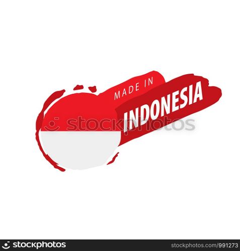Indonesia flag, vector illustration on a white background.. Indonesia flag, vector illustration on a white background