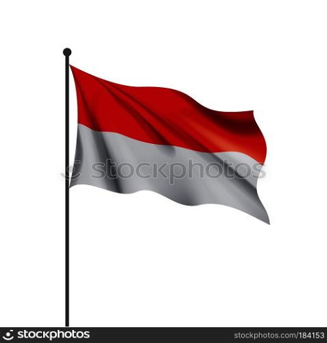 Indonesia flag, vector illustration on a white background. Indonesia flag, vector illustration