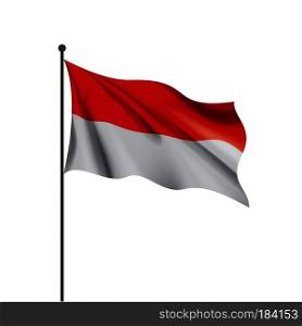 Indonesia flag, vector illustration on a white background. Indonesia flag, vector illustration
